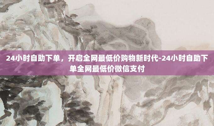 24小时自助下单,开启全网最低价购物新时代-24小时自助下单全网最低价微信支付
