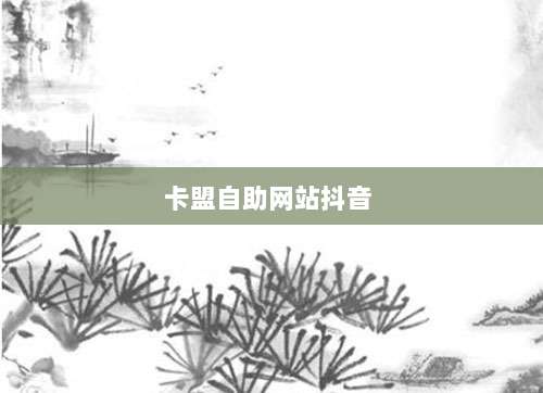 卡盟自助网站抖音 