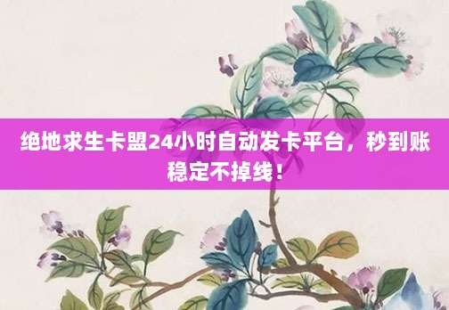 绝地求生卡盟24小时自动发卡平台，秒到账稳定不掉线！