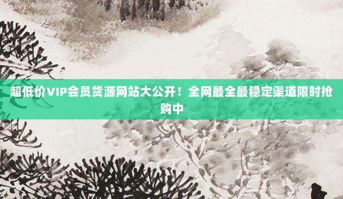 超低价VIP会员货源网站大公开！全网最全最稳定渠道限时抢购中