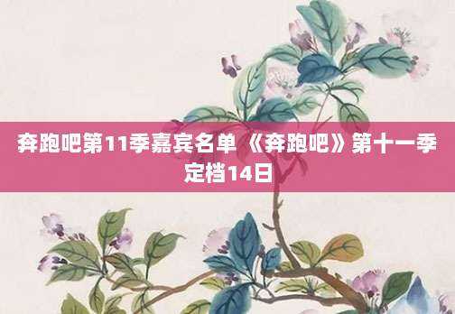奔跑吧第11季嘉宾名单 《奔跑吧》第十一季定档14日