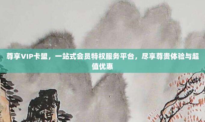 尊享VIP卡盟，一站式会员特权服务平台，尽享尊贵体验与超值优惠
