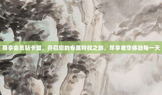 尊享会员钻卡盟，开启您的专属特权之旅，尽享奢华体验每一天