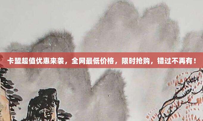 卡盟超值优惠来袭，全网最低价格，限时抢购，错过不再有！