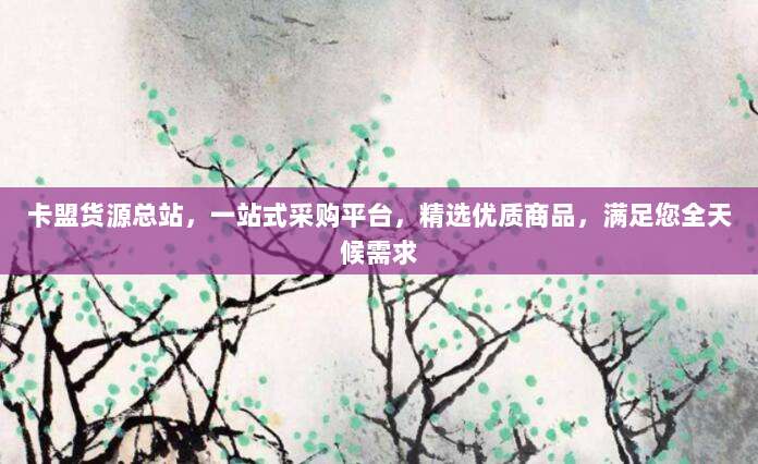 卡盟货源总站，一站式采购平台，精选优质商品，满足您全天候需求