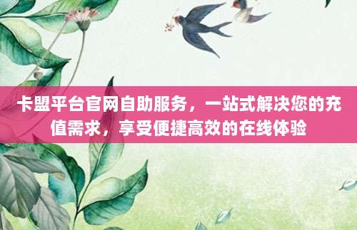 卡盟平台官网自助服务,一站式解决您的充值需求,享受便捷高效的在线体验