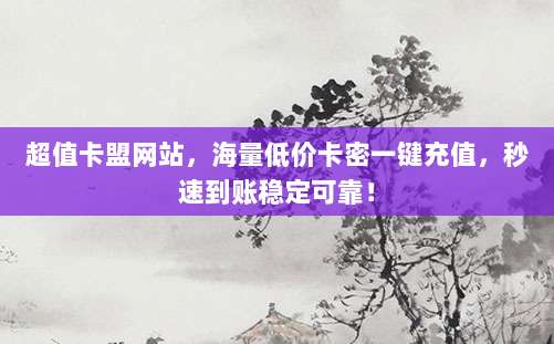 超值卡盟网站，海量低价卡密一键充值，秒速到账稳定可靠！
