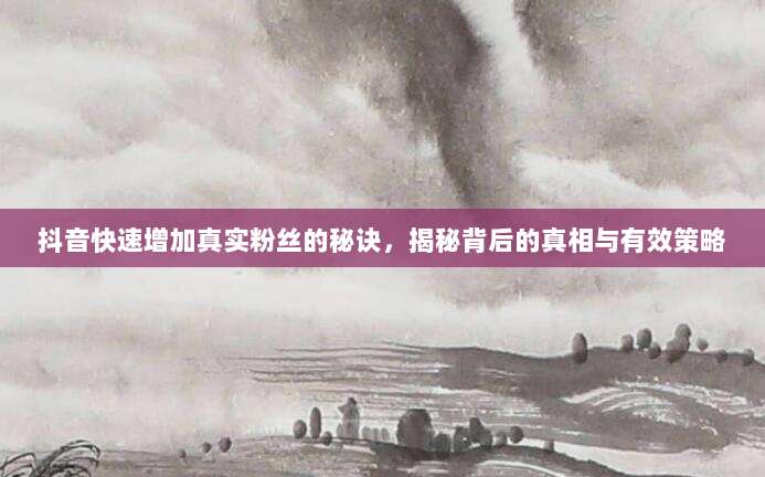 抖音快速增加真实粉丝的秘诀，揭秘背后的真相与有效策略