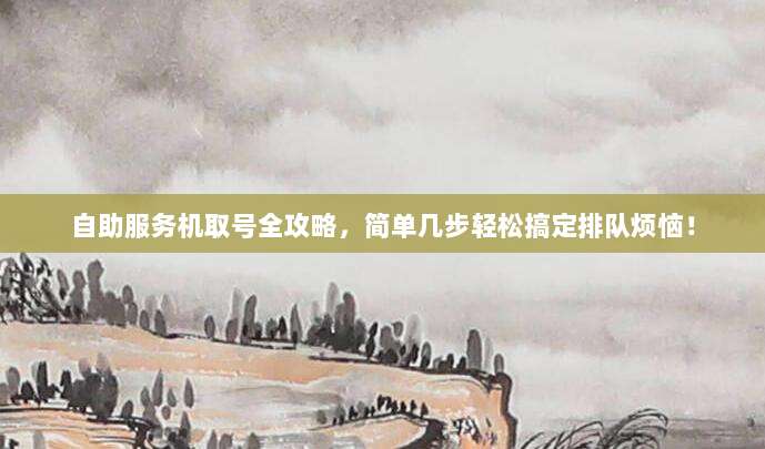 自助服务机取号全攻略，简单几步轻松搞定排队烦恼！