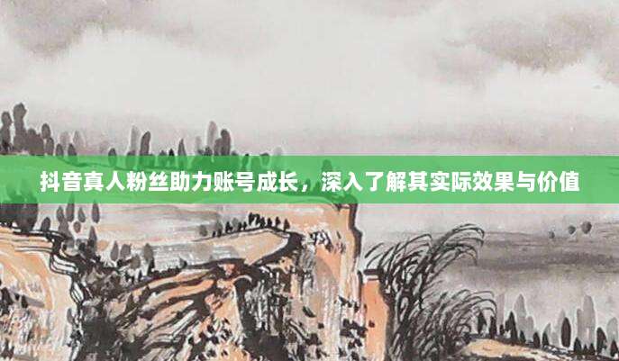 抖音真人粉丝助力账号成长，深入了解其实际效果与价值