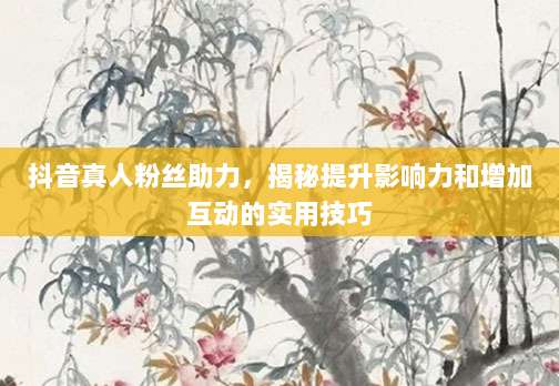 抖音真人粉丝助力，揭秘提升影响力和增加互动的实用技巧