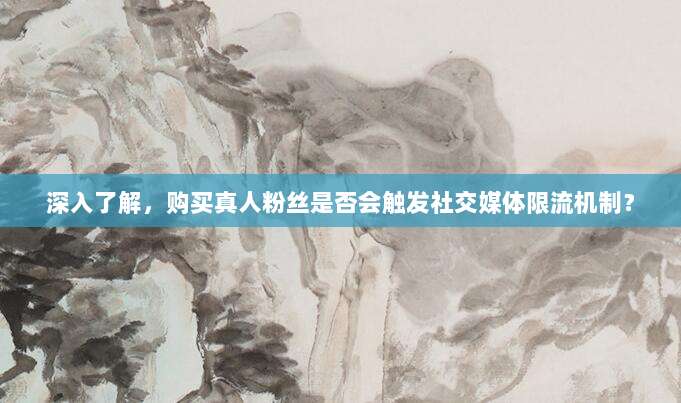 深入了解，购买真人粉丝是否会触发社交媒体限流机制？