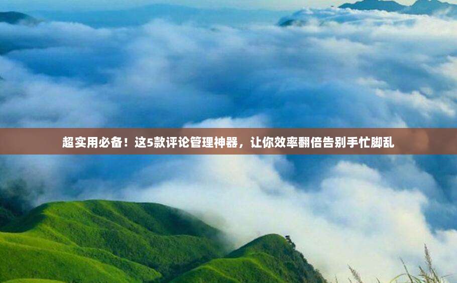 超实用必备！这5款评论管理神器，让你效率翻倍告别手忙脚乱