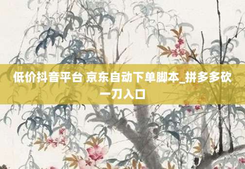 低价抖音平台 京东自动下单脚本_拼多多砍一刀入口