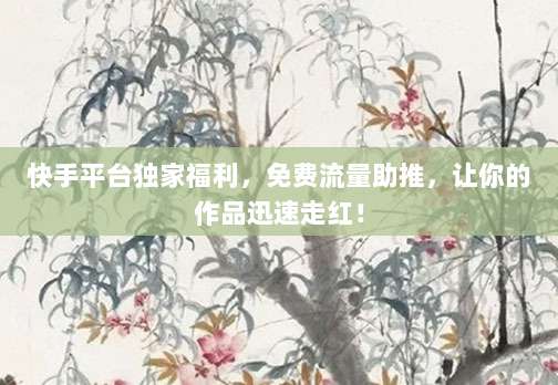 快手平台独家福利，免费流量助推，让你的作品迅速走红！