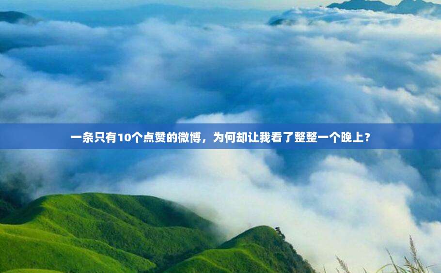 一条只有10个点赞的微博，为何却让我看了整整一个晚上？
