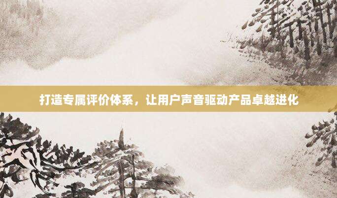 打造专属评价体系，让用户声音驱动产品卓越进化