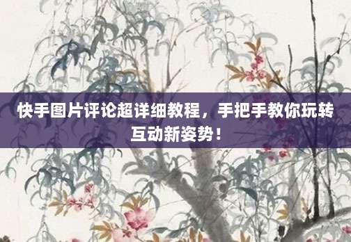 快手图片评论超详细教程，手把手教你玩转互动新姿势！