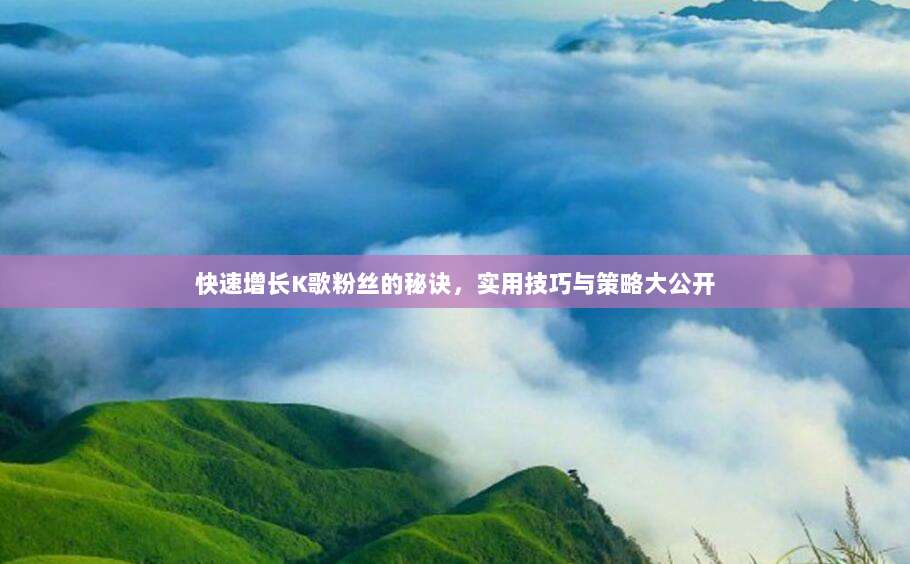 快速增长K歌粉丝的秘诀，实用技巧与策略大公开
