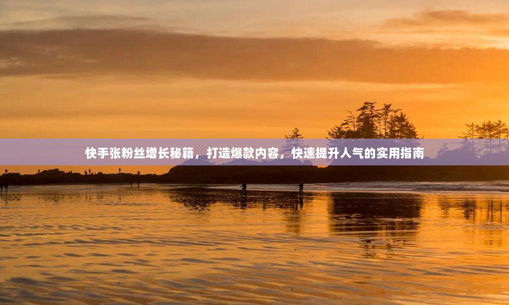 快手张粉丝增长秘籍，打造爆款内容，快速提升人气的实用指南