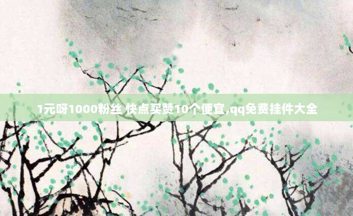 1元呀1000粉丝 快点买赞10个便宜,qq免费挂件大全