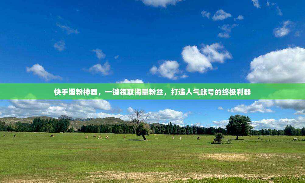 快手增粉神器，一键领取海量粉丝，打造人气账号的终极利器
