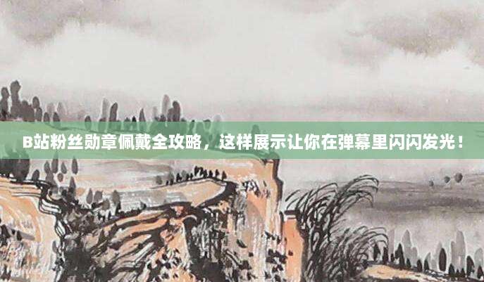 B站粉丝勋章佩戴全攻略，这样展示让你在弹幕里闪闪发光！