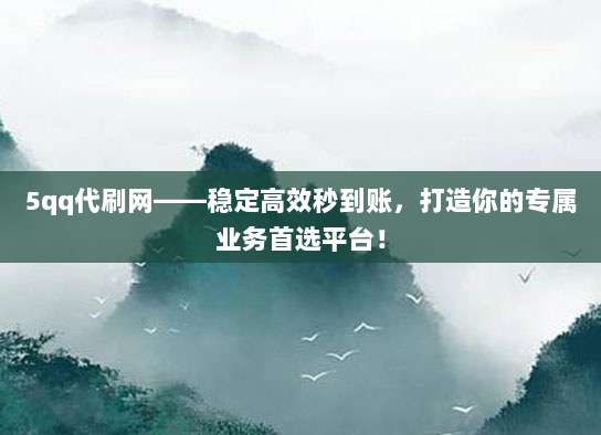 5qq代刷网——稳定高效秒到账,打造你的专属业务首选平台!