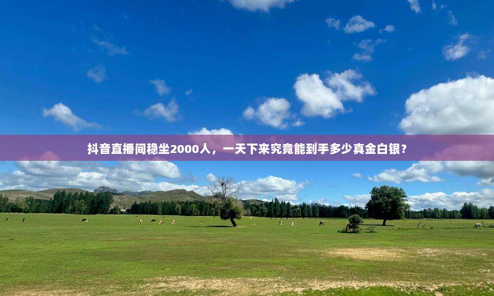 抖音直播间稳坐2000人，一天下来究竟能到手多少真金白银？