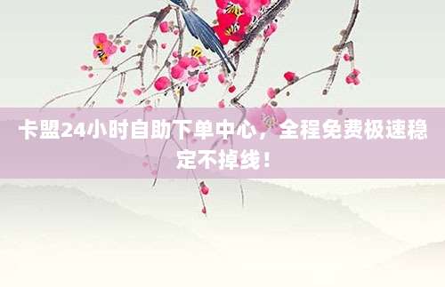 卡盟24小时自助下单中心,全程免费极速稳定不掉线!