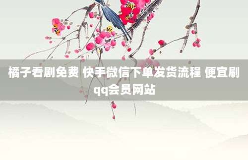 橘子看剧免费 快手微信下单发货流程 便宜刷qq会员网站
